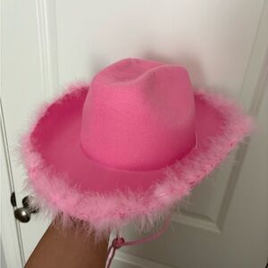 🎀DIY PINK COWBOY HAT WITH FEATHER EDGE🎀